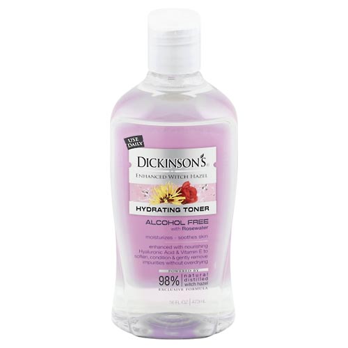 Image for Dickinsons Hydrating Toner, Alcohol Free with Rosewater,16oz from Nambe Drugs
