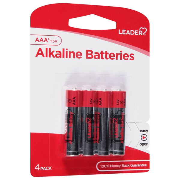 Image for Leader Batteries, Alkaline, AAA, 1.5V, 4 Pack, 4ea from Nambe Drugs