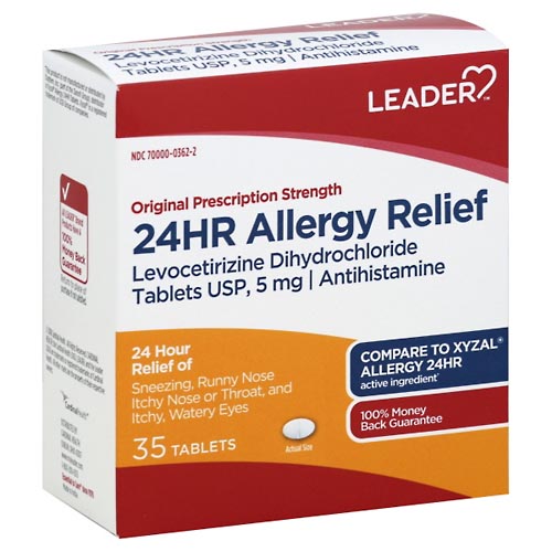 Image for Leader Allergy Relief, 24Hr, Original Prescription Strength, Tablets,35ea from Nambe Drugs