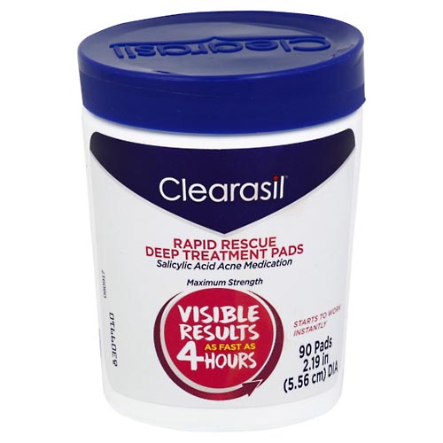 Image for Clearasil Deep Treatment Pads, Rapid Rescue, Maximum Strength,90ea from Nambe Drugs