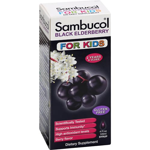 Image for Sambucol Black Elderberry, Berry Flavor, Syrup, For Kids,4oz from Nambe Drugs