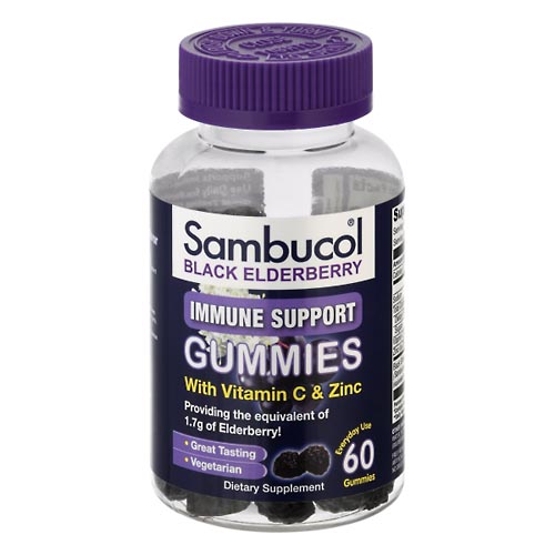 Image for Sambucol Black Elderberry with Vitamin C & Zinc, Gummies,60ea from Nambe Drugs